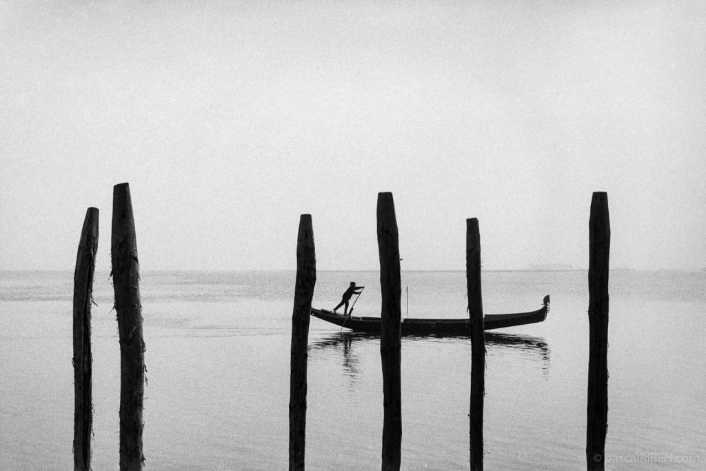 Gondola in the Venetian island of Burano, Italy, 2003