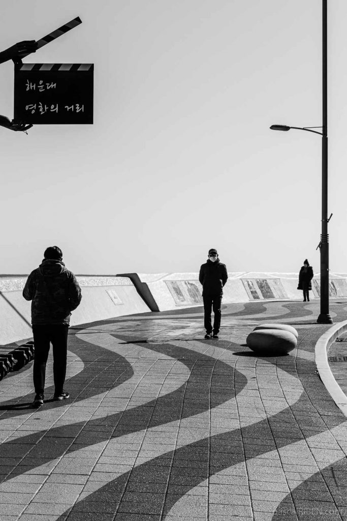 Busan Cinema Street, a 800m walk lined with film-related sculptures and images, is located on the seafront walk by Marine City, Haeundae.